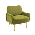 thumbnail image 1 of Velvet Accent Chair,Upholstered Sofa Chair with Padded Seat Cushion and Backrest,Tufted Armchair Vanity Chair with Gold Metal Legs,Reading Chair for Bedroom Living Room Office, 1 of 7