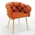 thumbnail image 1 of Velvet Accent Chair with Metal Frame / Stylish in Bedroom Decor, 1 of 5