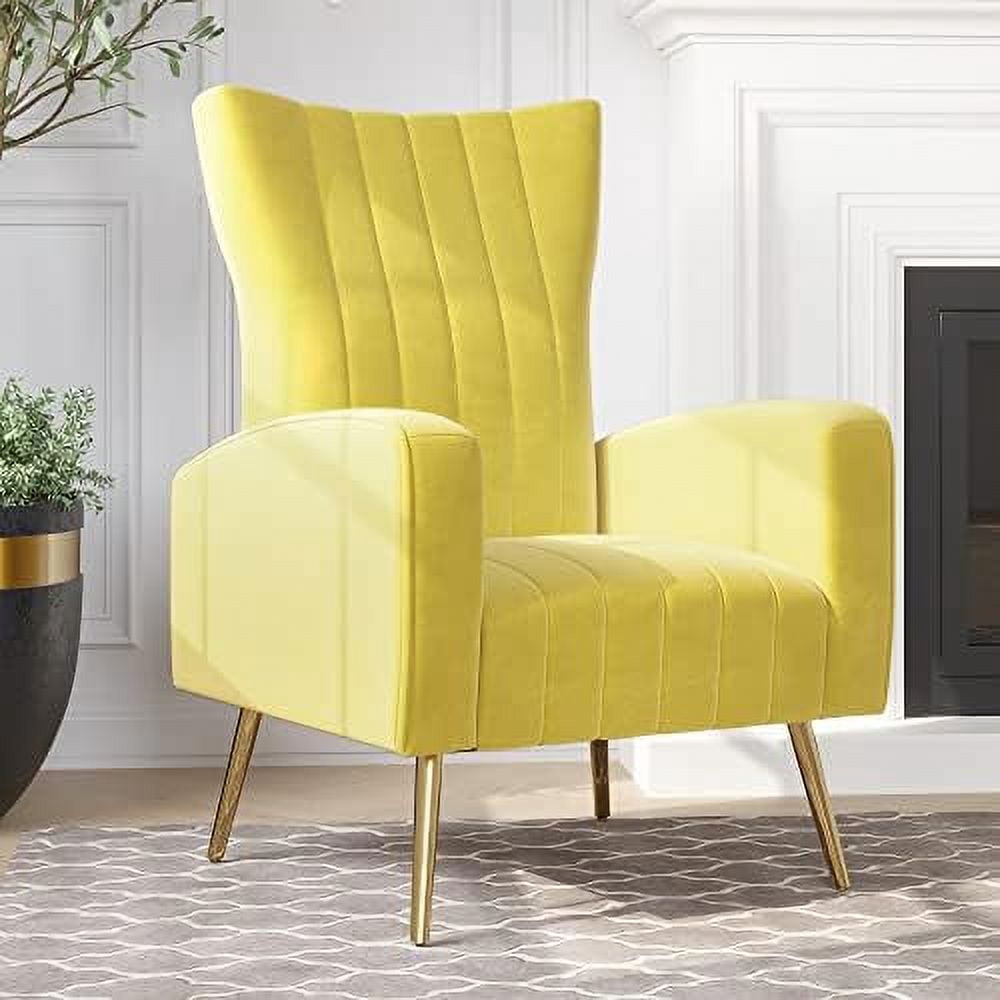 Velvet Accent Chairs for Living Room Modern Upholstered Wingback Vanity