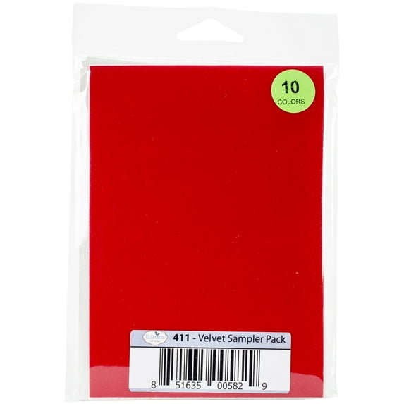 Velvet Adhesive Sheets Sampler 3.75"X5.5" 10/Pkg-Multicolor, Pk 2