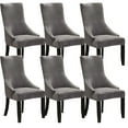 thumbnail image 1 of Velvet Armless Wingback Chair Cover,Stretch Sloping Side Armchair Cover Removable Washable Anti-Dust Reusable Soft Accent Chair Slipcover for Dining Room Banquet Kitchen Decor-6 Pcs-light grey, 1 of 8