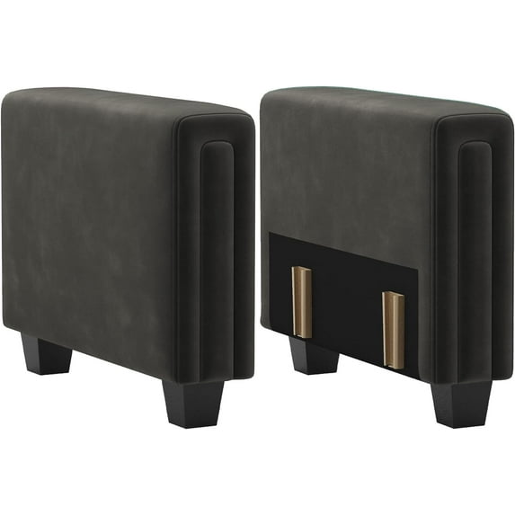 Velvet Armrest Module for Modular Sectional Sofa Couch Side Armrest for Sectional Modular Couch Grey
