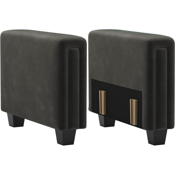 Velvet Armrest Module for Modular Sectional Sofa Couch Side Armrest for Sectional Modular Couch Grey