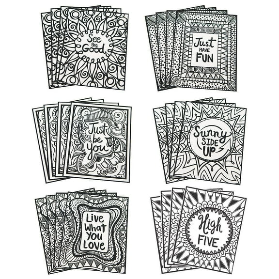 Velvet Art Positive Posters, 8" x 10", 6 Designs (Pack of 24)