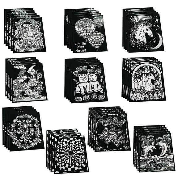 Velvet Art Posters, 8" x 10", 5 Designs (Pack of 50)