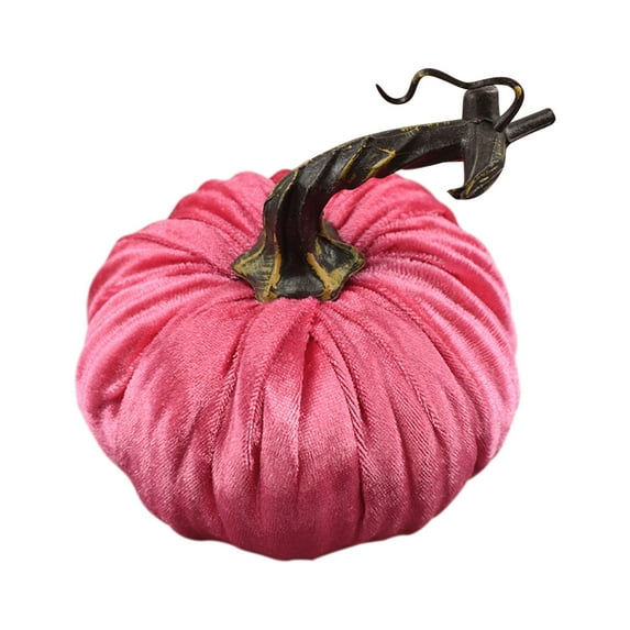 Velvet Artificial Pumpkins Set Velvet Fabric Decoration Pumpkins Lifelike Harvest Pumpkins for Halloween Fall Harvest Festival, Thanksgiving Decoration