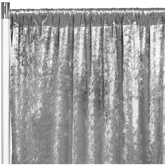 Velvet Backdrop Curtain Drape Panel 14Ft H X 52" W(1 Panel Only) - Silver Photo Backdrop for Wedding, Tradeshow, Showroom, Birthday Party, Theater Stage Decoration