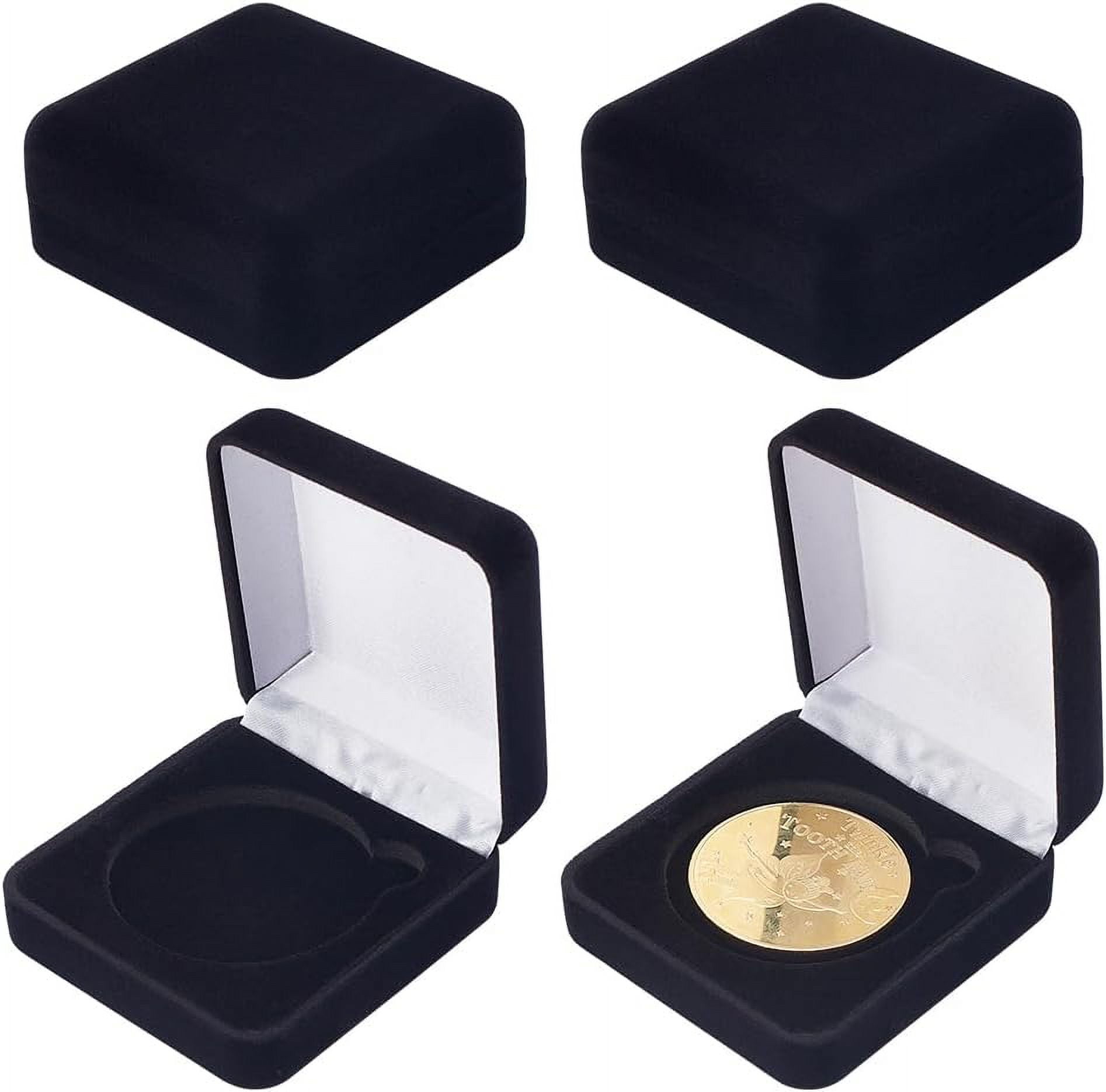 Velvet Badge Storage Gift Boxes Square Black 6.8x6.6x2.8cm - Walmart.com