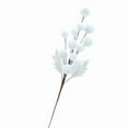 thumbnail image 1 of Velvet Bagged Ball Decorations with Branches Christmas Velvet Ball Ornaments DIY Crafts for Holiday Family Party Decor (White), 1 of 1