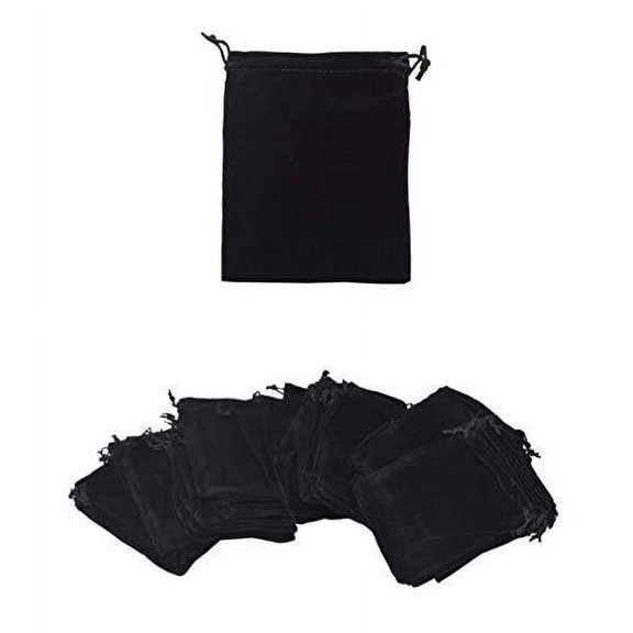 Velvet Bags with Drawstring for Jewelry, Gifts, Packaging; Cloth Plain Pouches by Mandala Crafts