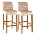 thumbnail image 1 of Velvet Bar Chair Covers,Set of 2/4/6 Counter Height Bar Stool Covers Removable Washable Anti-Dust Stretch Pub Chair Slipcover for Barstool Cafe Kitchen Living Room-2 Pcs-E, 1 of 9