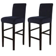 thumbnail image 1 of Velvet Bar Stool Cover, Stretch Pub Counter Height Side Chair Slipcover Removable Washable Dining Chair Covers Protector for Dining Room Kitchen Cafe Furniture Chair-Navy-2 PCS, 1 of 8