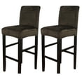 thumbnail image 1 of Velvet Bar Stool Cover, Stretch Pub Counter Height Side Chair Slipcover Removable Washable Dining Chair Covers Protector for Dining Room Kitchen Cafe Furniture Chair-Olive green-2 PCS, 1 of 8