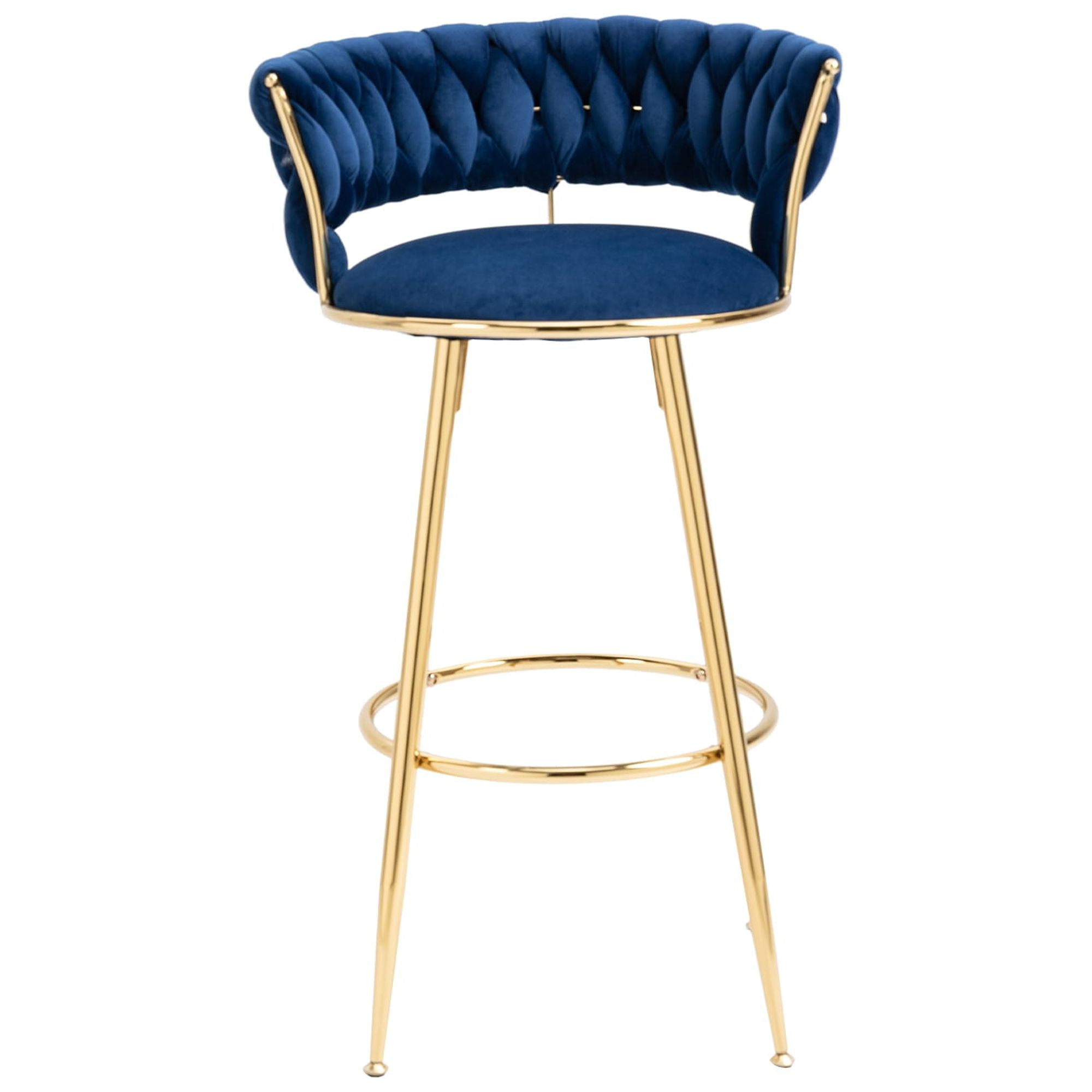 Velvet Bar Stool,Upholstered Counter Height Bar Stool with Back and ...