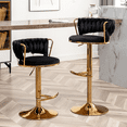 Velvet Bar Stools Counter Height Bar Stools with Low Back Modern