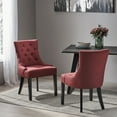 thumbnail image 1 of Velvet Bar Stools Set of 2, Solid Wood Tufted  Counter Height Stool with High Comfy Upholstered Tufted, Padded Counter Height Bar Stools with Button& Nailhead Trim, Red, 1 of 9
