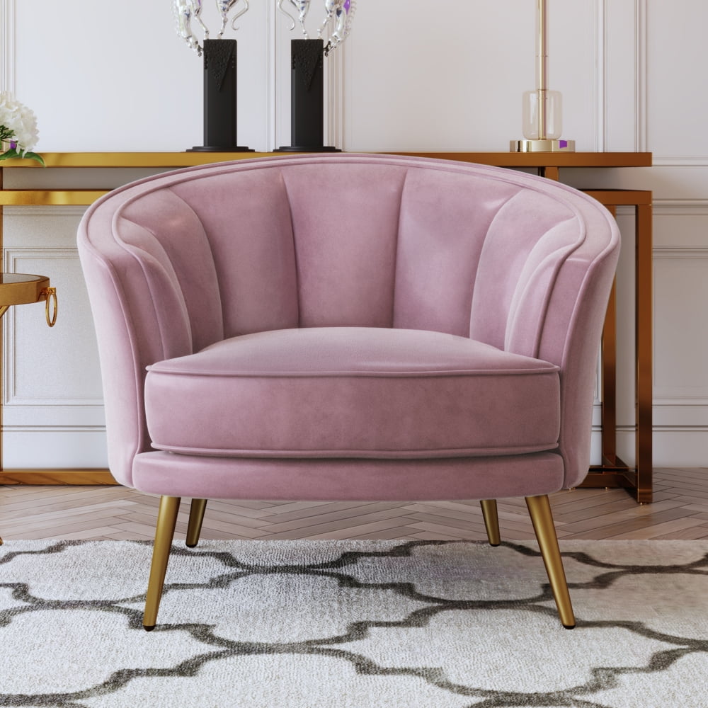 Velvet Barrel Sofa Chair Accent Chair Leisure Shell Armchair