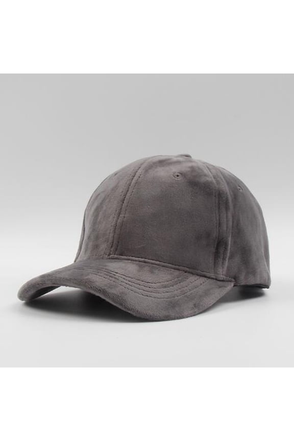 Velvet Baseball Cap for Women and Men, Unstructured Plain Dad Hat, Soft Crushed Curved Brim Cap, Lightweight Wrinkle Resistant Sports Hat for Casual Streetwear and All Seasons-Gray