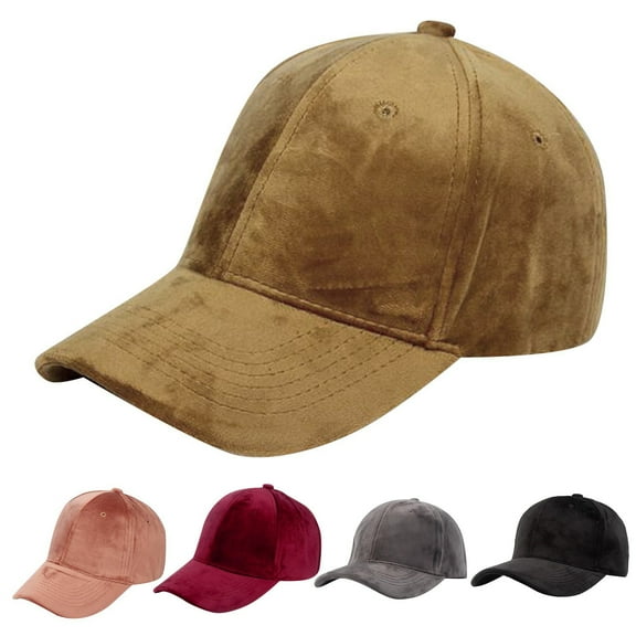 Velvet Baseball Cap for Women Men Crushed Plain Dad Hat Unstructured Fit
