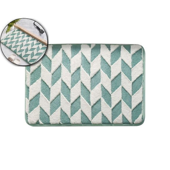 Velvet Bath Mat, Shower Room Rug, Absorbent Toilet Entrance Carpet for Bathroom Decor Use