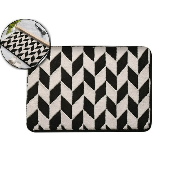 Velvet Bath Mat, Shower Room Rug, Absorbent Toilet Entrance Carpet for Bathroom Decor Use