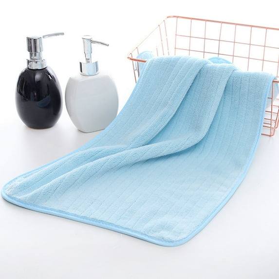 Velvet Bath Towel & Nap Blanket (14"x30") – Ultra Soft & Absorbent for Adults/Couples – 4 Colors, Quick-Dry & Fade-Resistant Blue