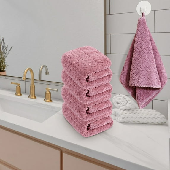 Velvet Bath Towel, Oversized Lint-Free Quickly Dry Hair & Body Wrap, Striped Pattern for Beach Pool Travel, Soft Absorbent Fabric, 23.62x11.81in (Purple)