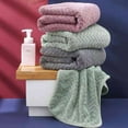 thumbnail image 1 of Velvet Bath Towel Set for Adults | 4-Pack Plush Extra Thick Combed-Yarn Fleece | Highly Absorbent Quick Dry No Lint | Beach Travel Gym Pool Use | 75 × 35 cm Enlarged Towels, 1 of 6