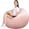 thumbnail image 1 of Velvet Bean Bag Chair Cover (No Beans) XX-Large Pink, 1 of 5
