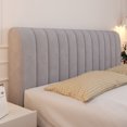thumbnail image 1 of Velvet Bed Headboard Cover Queen King Full King Size Headboard Slipcover Quilted Thicken Dustproof Protector Cover for Bedroom Decor Washable (150cm/59in) Light Gray, 1 of 7