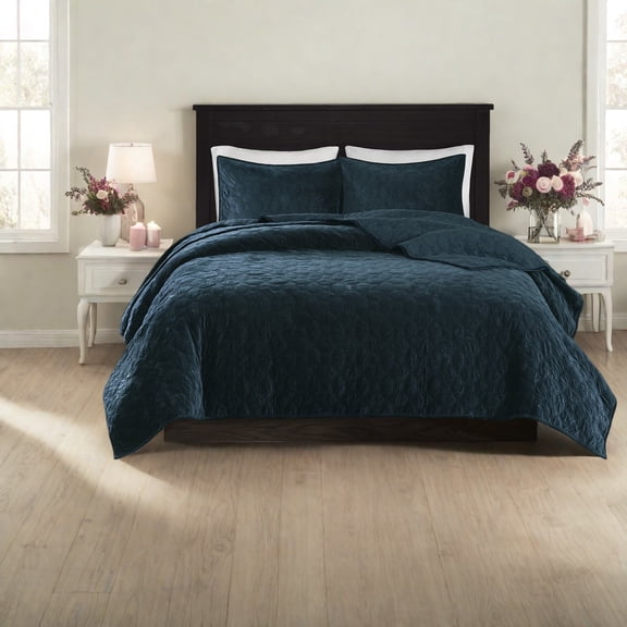 Velvet Bedding Sets King/Cal King Size Modern Geometric Design for Home