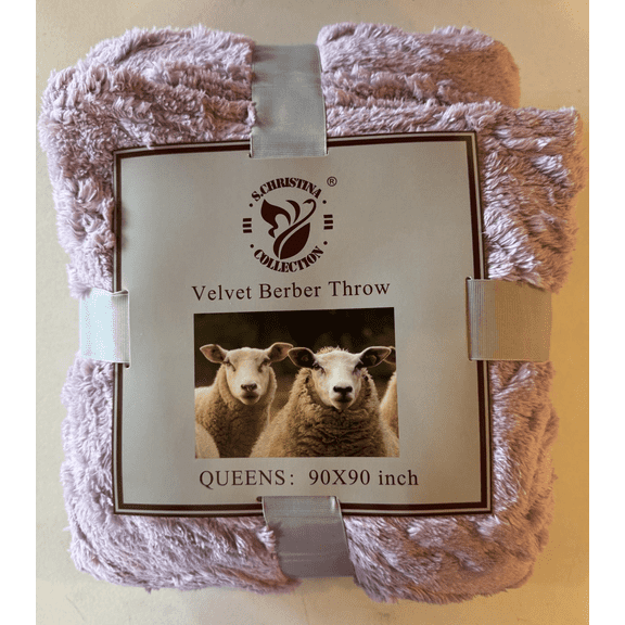 Velvet Berber Throw Violet Queen 90x90 inch