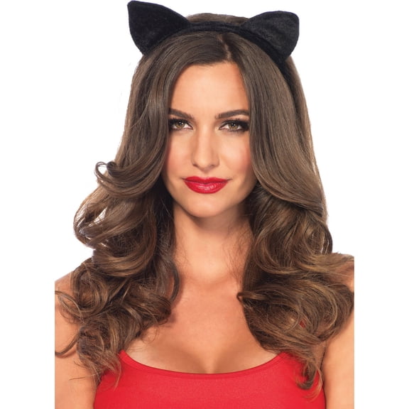 Velvet Black Cat Ear Headband