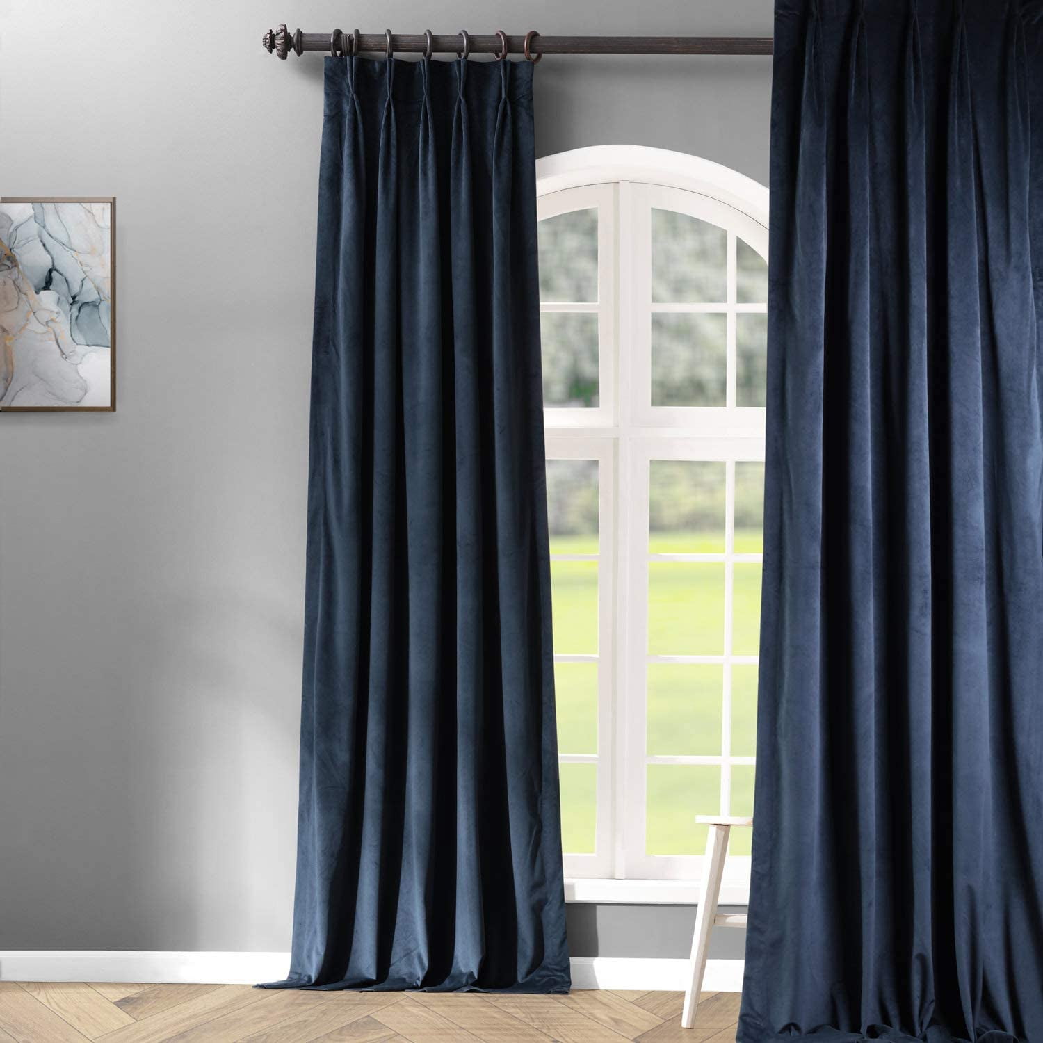 Velvet Blackout Curtains/Drapes - 120 Inches Long 1 Panel Blackout ...