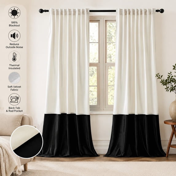 Velvet Blackout Curtains for Living Room, 72 Inch Long, 2 Panel Set ...