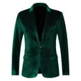 thumbnail image 1 of Velvet Blazer Jackets for Women One Button Shawl Lapel Slim Fit Suit Jacket Formal Long Sleeve Business Coats (Green 3XL), 1 of 2