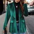 thumbnail image 1 of Velvet Blazers for Women Suit Jackets Dressy Winter Fall Blazer Business Casual Outfits for Work Green L, 1 of 3
