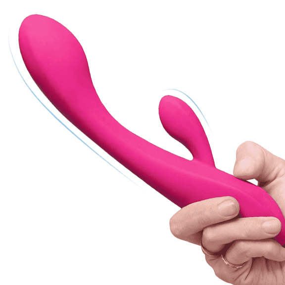 Velvet Bliss Dual Rabbit Vibrator,Medical Silicone,USB Rechargeable,IPX6 Waterproof,Pink