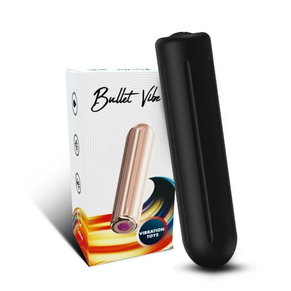 Velvet Bliss Vibrating Bullet Massager, 9 Vibration Settings Waterproof Soft Touch, Black