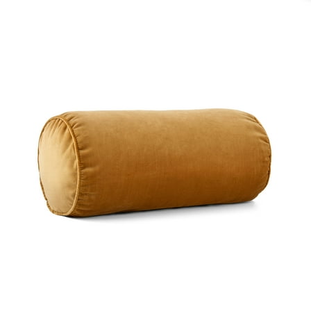 Mainstays 8" x 18" Brown Velvet Bolster Polyester Decorative Pillow