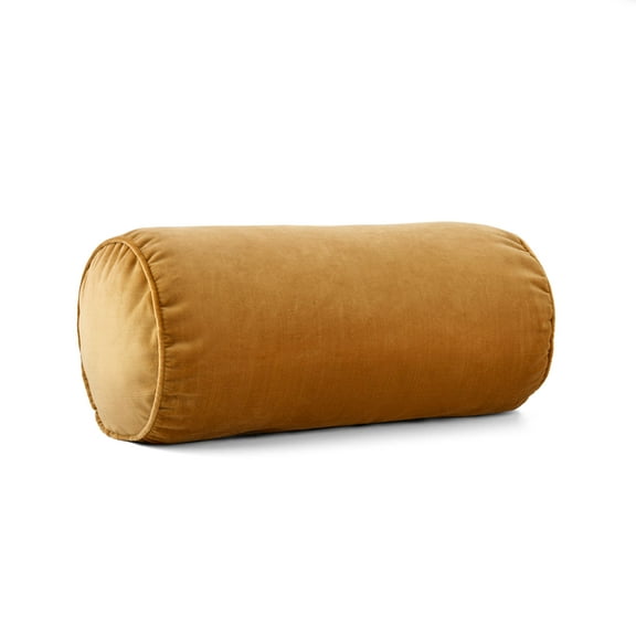 Mainstays 8" x 18" Brown Velvet Bolster Polyester Decorative Pillow