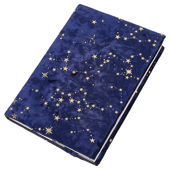 Velvet Book Cover with Star Pattern Rectangle Book Wrap Midnight Blue 217x168x4.5mm diy