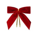 thumbnail image 1 of Velvet Bow Christmas Tree Decorations Pendant Christmas Atmosphere Dress Up Props, 3.5" Christmas Tree Topper Bow Holiday Party Decor Red, 1 of 9