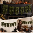 thumbnail image 1 of Velvet Bow Garland with 6 Pre Tied Bows, Christmas Hanging Decorations for Fireplace Mantel Staircase Wall Tree and Party Display, Reusable Holiday Home Decor with Adjustable Spacing, 1 of 9