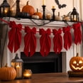 thumbnail image 1 of Velvet Bow Garland with 6 Pre Tied Bows, Christmas Hanging Decorations for Fireplace Mantel Staircase Wall Tree and Party Display, Reusable Holiday Home Decor with Adjustable Spacing, 1 of 9