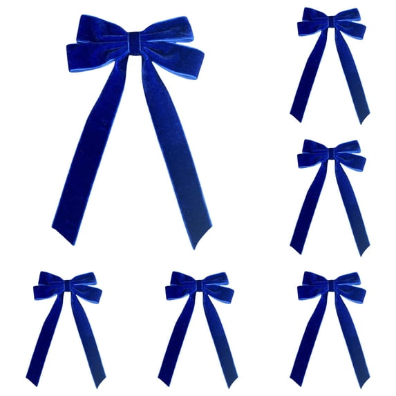 Velvet Bow Hair Clips, 8.66-Inch Long Tail Ribbon Barrettes for Girls and Women, Large Hair Bows for Ponytails, School, Parties, Weddings and Winter Styling