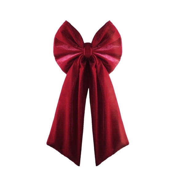 Velvet Bow Hanger Ornament for Christmas Tree Holiday Home Decoration Red 90x45cm Lint
