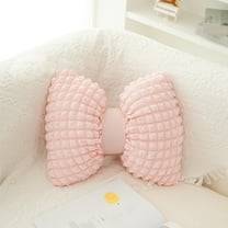 Velvet Bow Pillow 1Pcs 15.75x12.60" Bow Knot Sofa Cushion Office Seat Cushion Soft Pink Decorative Throw Pillow for Home Decor and Comfortable Sitting JASKFLY