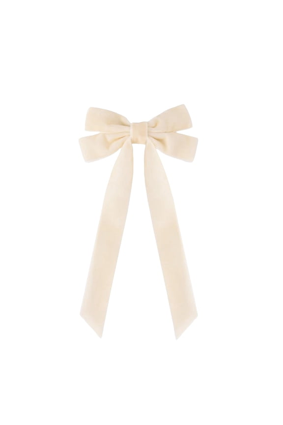 Velvet Bowknot Hair Clip Long Ribbon Streamer Bow Hair Accessory Elegant Vintage Style for Women Girls Dress Up Party