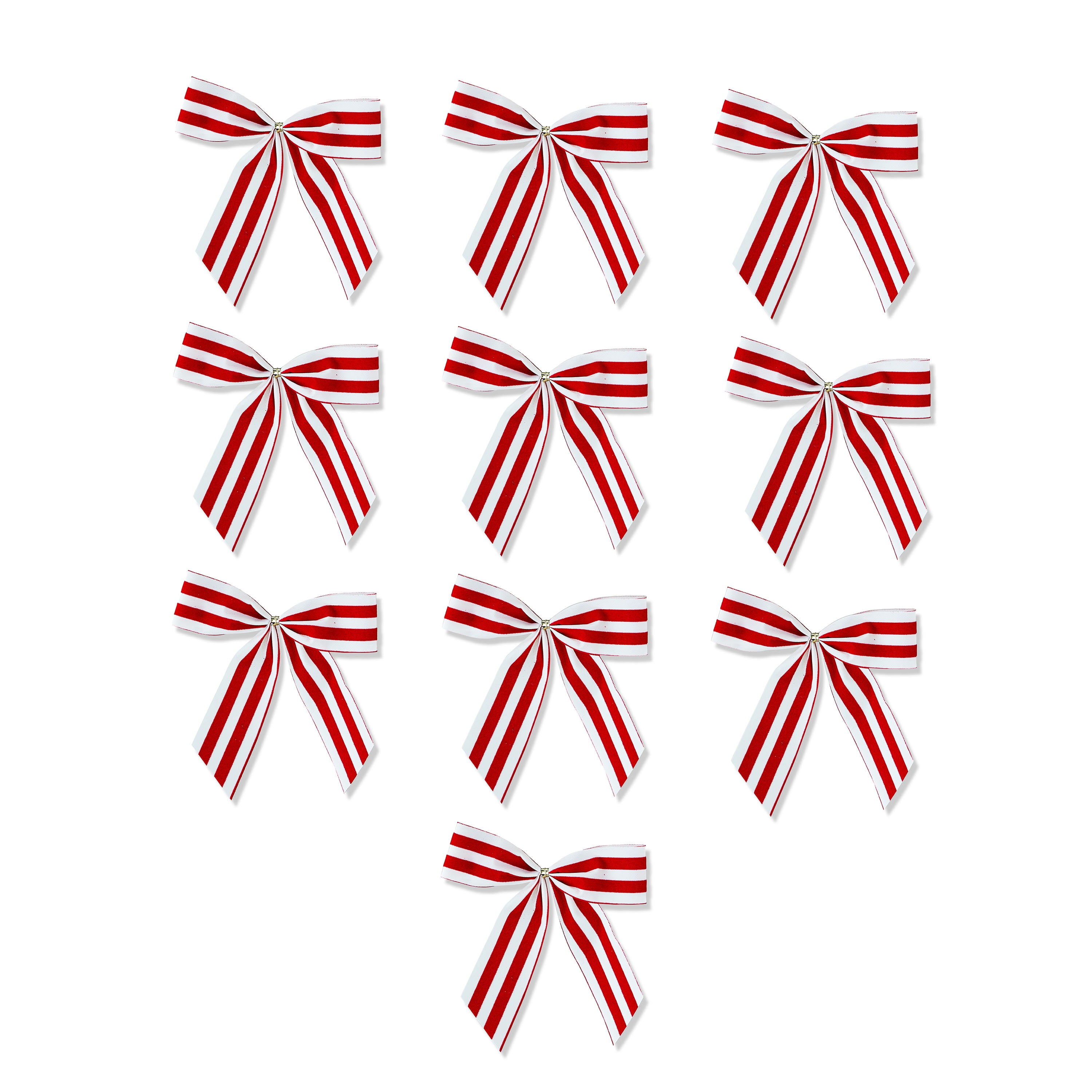 Red Stripe Velvet Christmas Bows, 10 Count, by Holiday Time